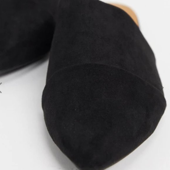 FINAL SALE! Black Vegan Suede Mule Flats - Picture 7 of 10